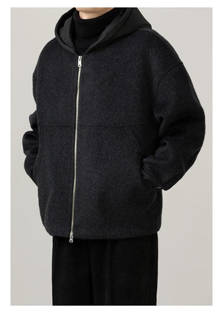 hooded wool jacket