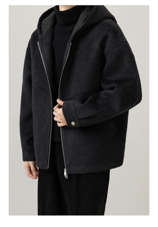 hooded wool jacket