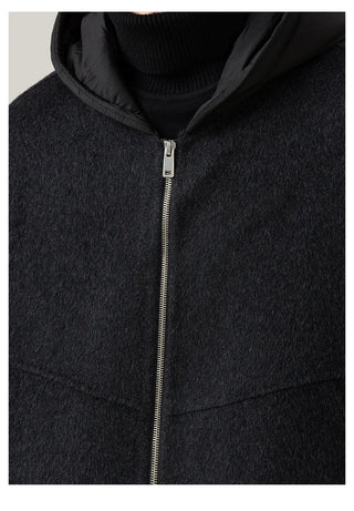 hooded wool jacket