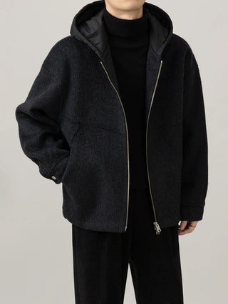 hooded wool jacket