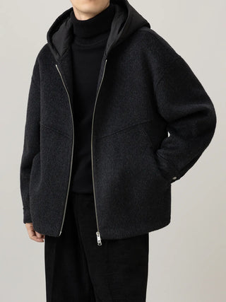 hooded wool jacket