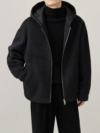 hooded wool jacket