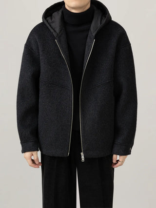 hooded wool jacket