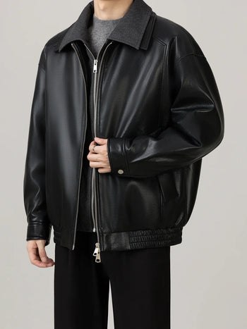 pu leather jacket