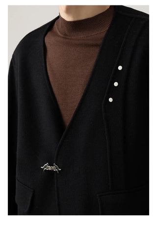 v-neck wool jacket