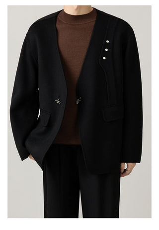 v-neck wool jacket