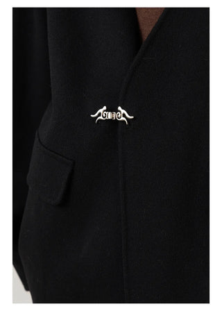 v-neck wool jacket