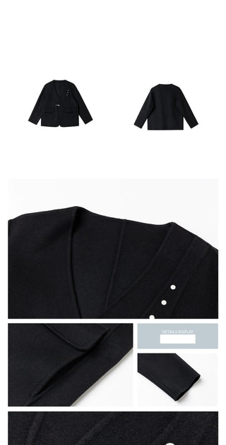 v-neck wool jacket