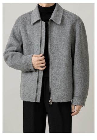 wool lapel coat