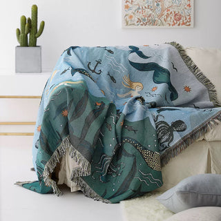 Mermaid Woven Throw Blanket