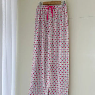 Pink Heart Check Homewear Pajama Pants