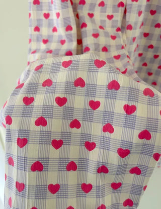 Pink Heart Check Homewear Pajama Pants
