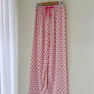 Pink Heart Check Homewear Pajama Pants