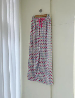 Pink Heart Check Homewear Pajama Pants