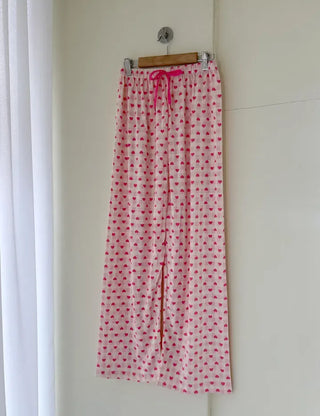 Pink Heart Check Homewear Pajama Pants