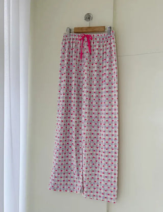 Pink Heart Check Homewear Pajama Pants