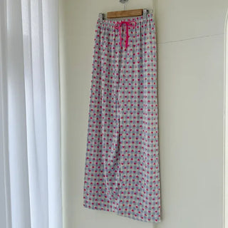 Pink Heart Check Homewear Pajama Pants