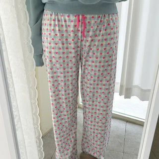 Pink Heart Check Homewear Pajama Pants