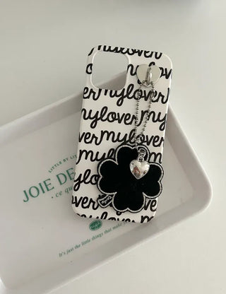 Handmade Felt Big Four-Leaf Clover Keyring Phone Strap