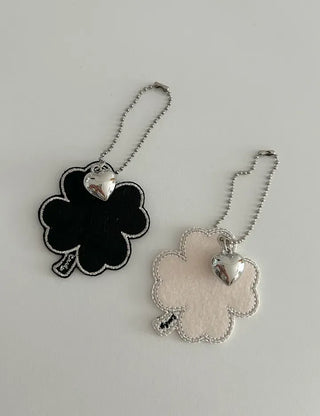 Handmade Felt Big Four-Leaf Clover Keyring Phone Strap