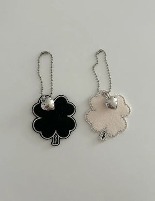 Handmade Felt Big Four-Leaf Clover Keyring Phone Strap