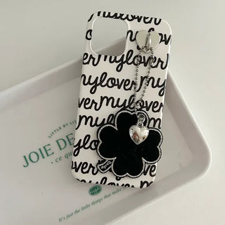 Handmade Felt Big Four-Leaf Clover Keyring Phone Strap