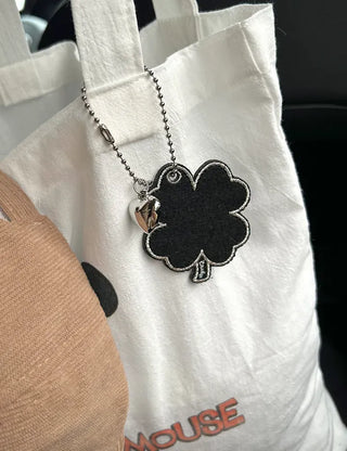 Handmade Felt Big Four-Leaf Clover Keyring Phone Strap