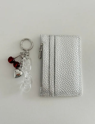 Transparent chain cherry bag keyring car key holder