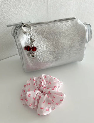 Transparent chain cherry bag keyring car key holder