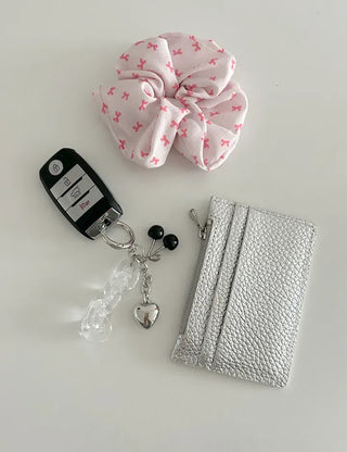 Transparent chain cherry bag keyring car key holder