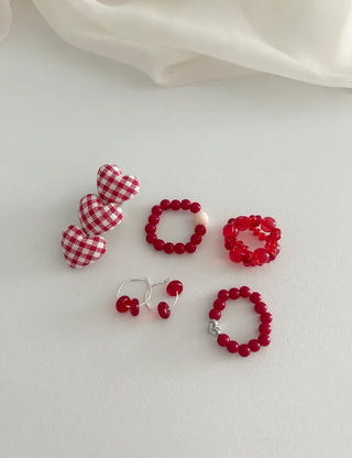 1+1 Checkered Mini Heart Side Hair Clip