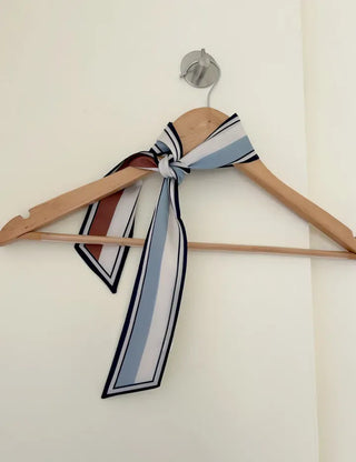 Reversible color-block striped tie petite scarf