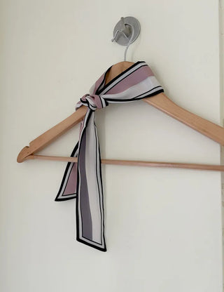 Reversible color-block striped tie petite scarf