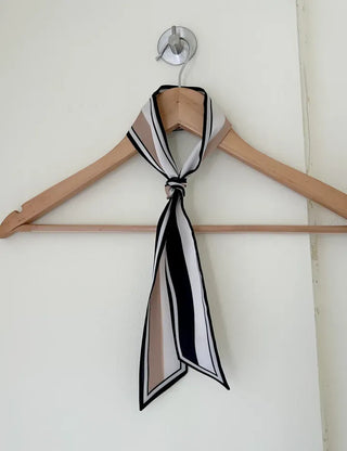 Reversible color-block striped tie petite scarf