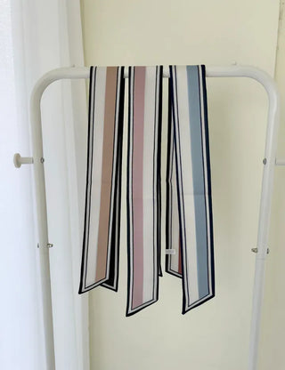 Reversible color-block striped tie petite scarf