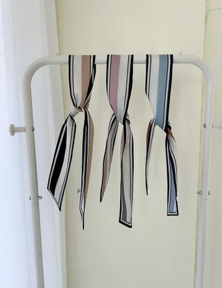 Reversible color-block striped tie petite scarf