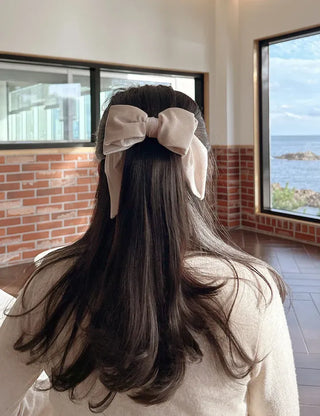 Velvet Long Large Ribbon Hairpin