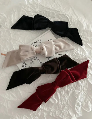 Velvet Long Large Ribbon Hairpin