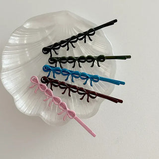 Color-coated mini ribbon side hair bobby pin