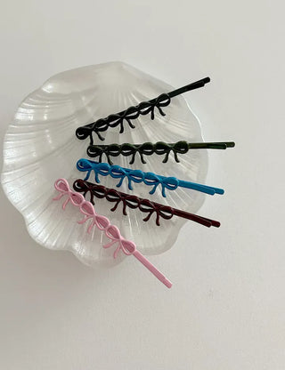 Color-coated mini ribbon side hair bobby pin