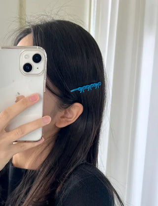 Color-coated mini ribbon side hair bobby pin