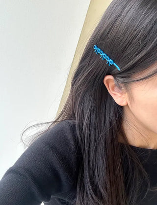 Color-coated mini ribbon side hair bobby pin