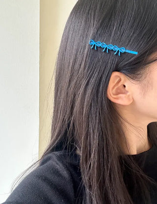 Color-coated mini ribbon side hair bobby pin