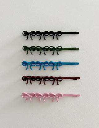 Color-coated mini ribbon side hair bobby pin