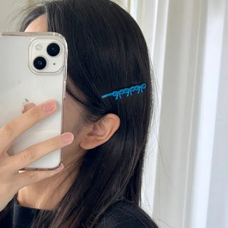 Color-coated mini ribbon side hair bobby pin