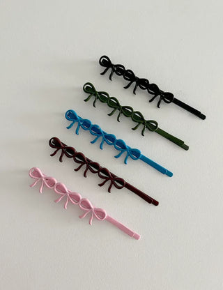 Color-coated mini ribbon side hair bobby pin