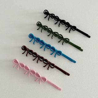 Color-coated mini ribbon side hair bobby pin
