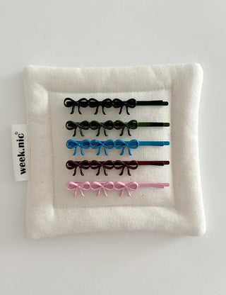 Color-coated mini ribbon side hair bobby pin