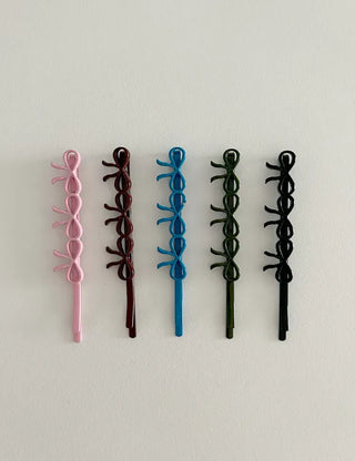 Color-coated mini ribbon side hair bobby pin