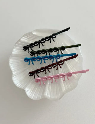 Color-coated mini ribbon side hair bobby pin
